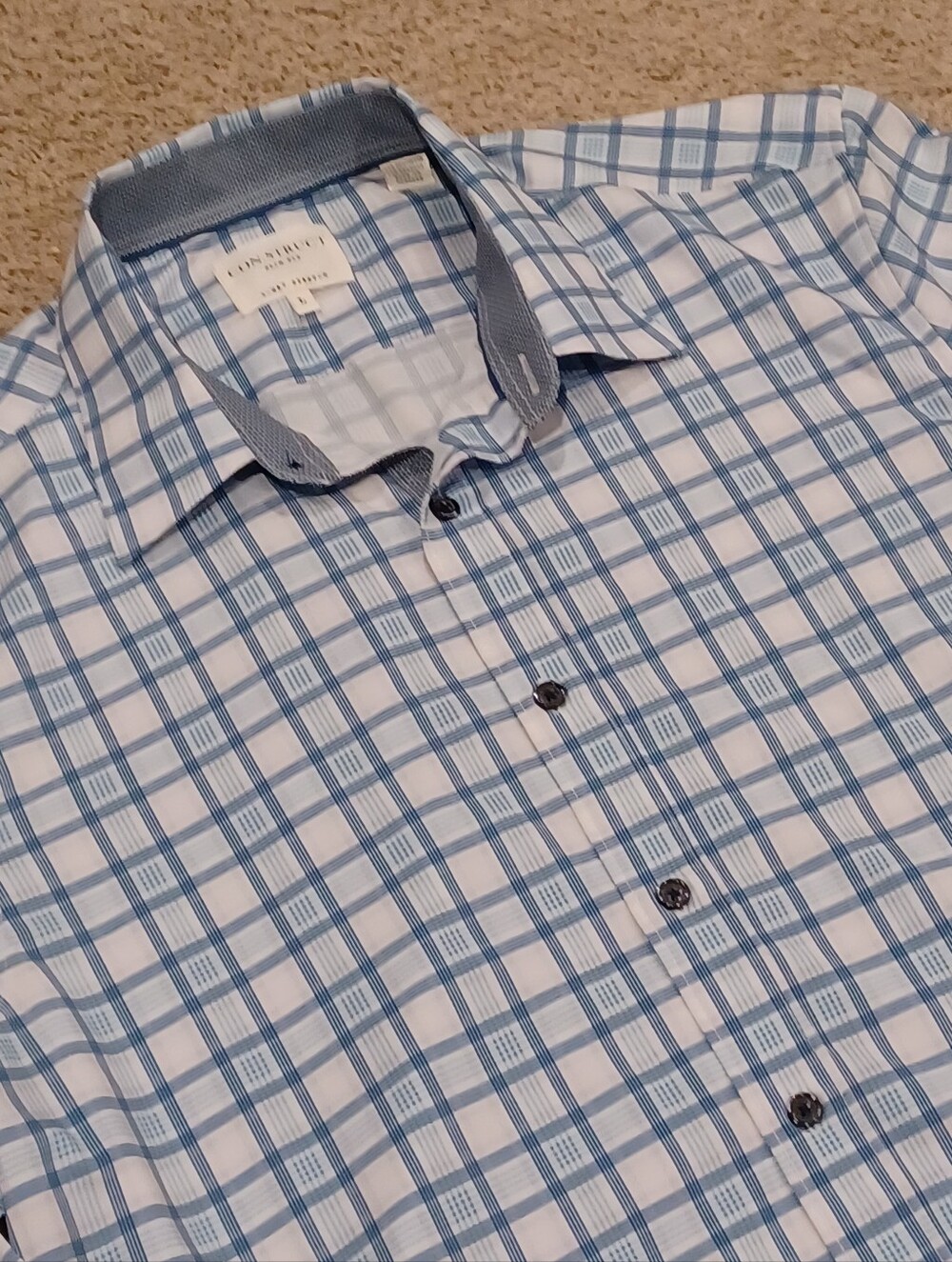 CON.STRUCT brand Men's Slim Fit Performance 4 Way Stretch Dress Shirt Large